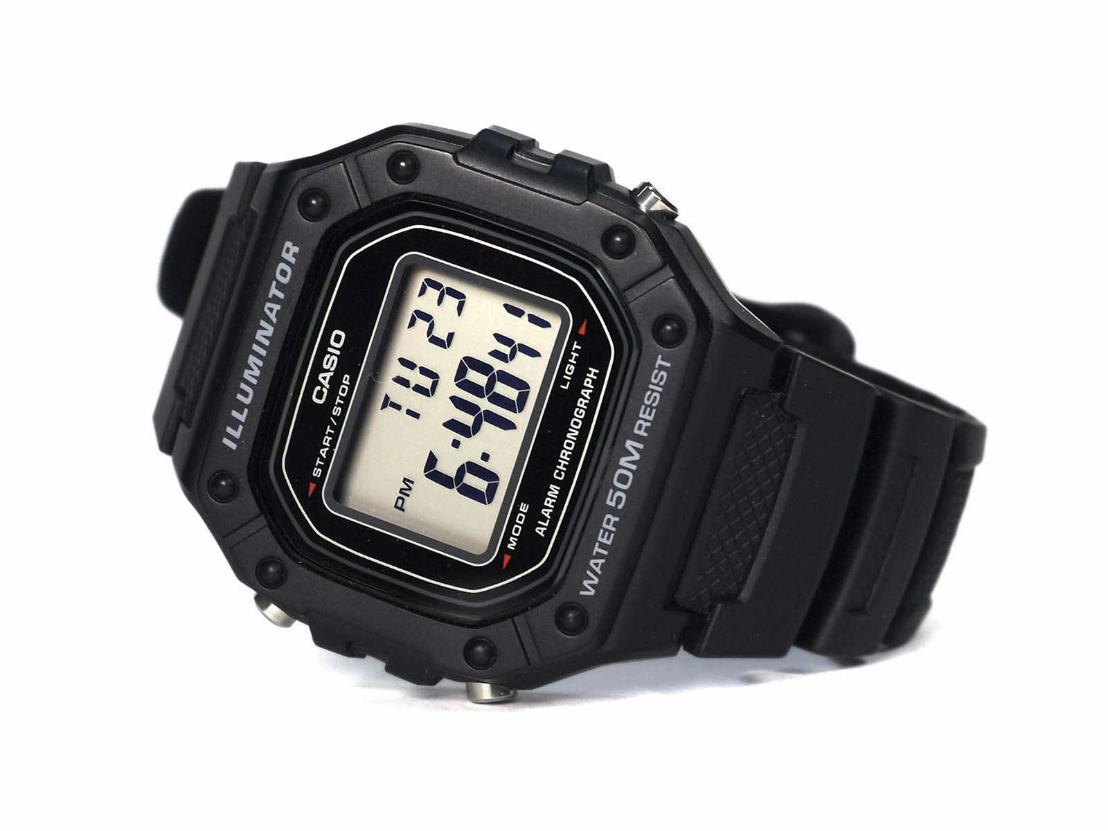 Casio W-218H-1AVDF Black Resin Watch for Men