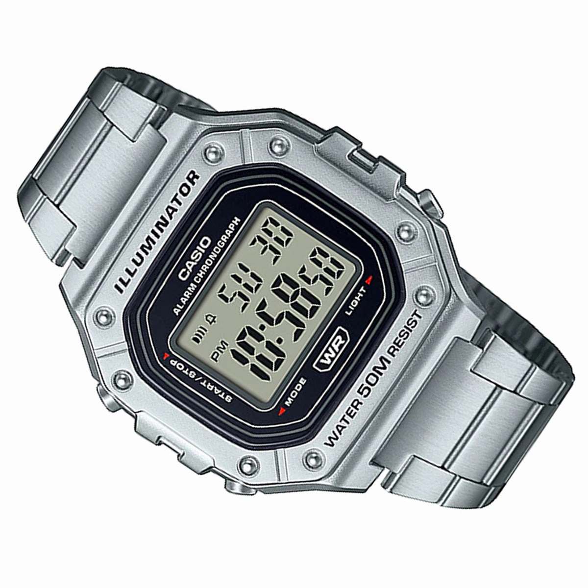 Casio W-218HD-1A Silver Stainless Steel Watch for Men