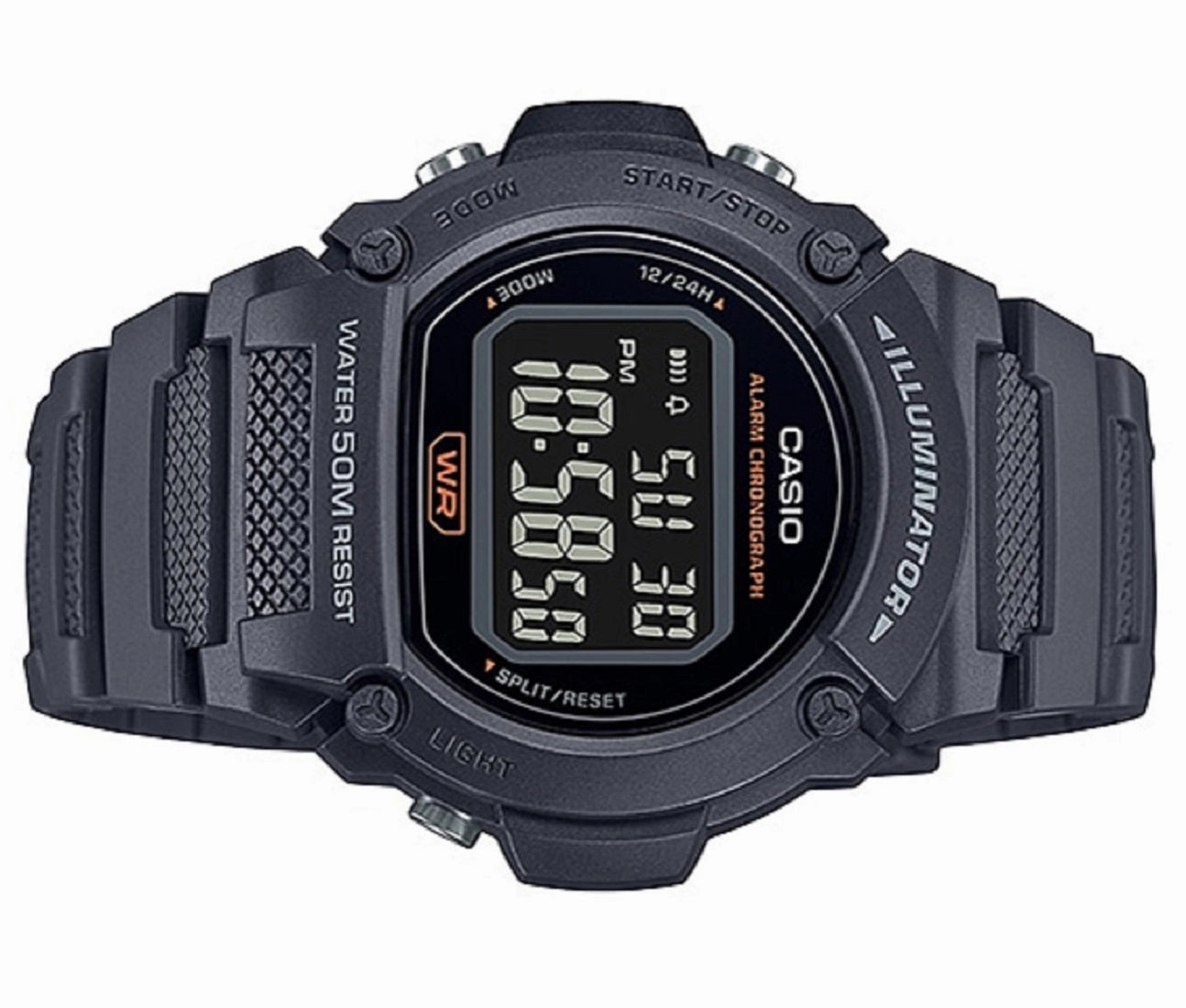 Casio W-219H-8B Black Resin Strap Watch for Men