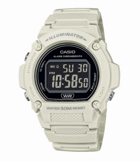 Casio W-219HC-8B Digital Rubber Strap Watch