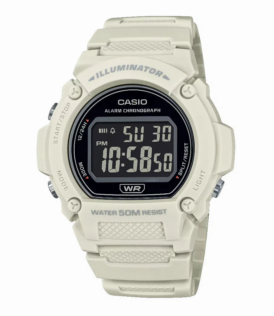 Casio W-219HC-8B Digital Rubber Strap Watch