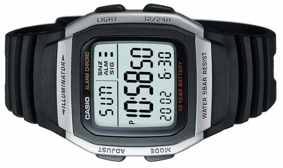 Casio W-96H-1AVDF  Black Resin Watch for Men and Women