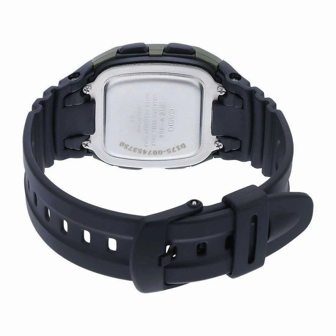 Casio W-96H-3AVDF Black Resin Watch for Men and Women
