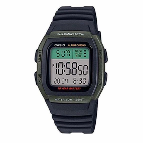 Casio W-96H-3AVDF Black Resin Watch for Men and Women