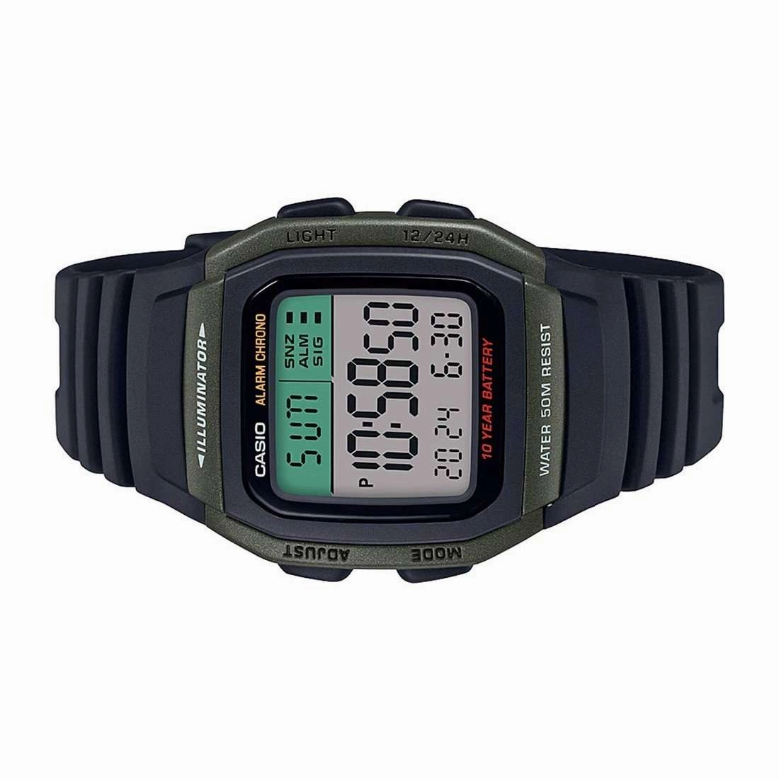 Casio W-96H-3AVDF Black Resin Watch for Men and Women