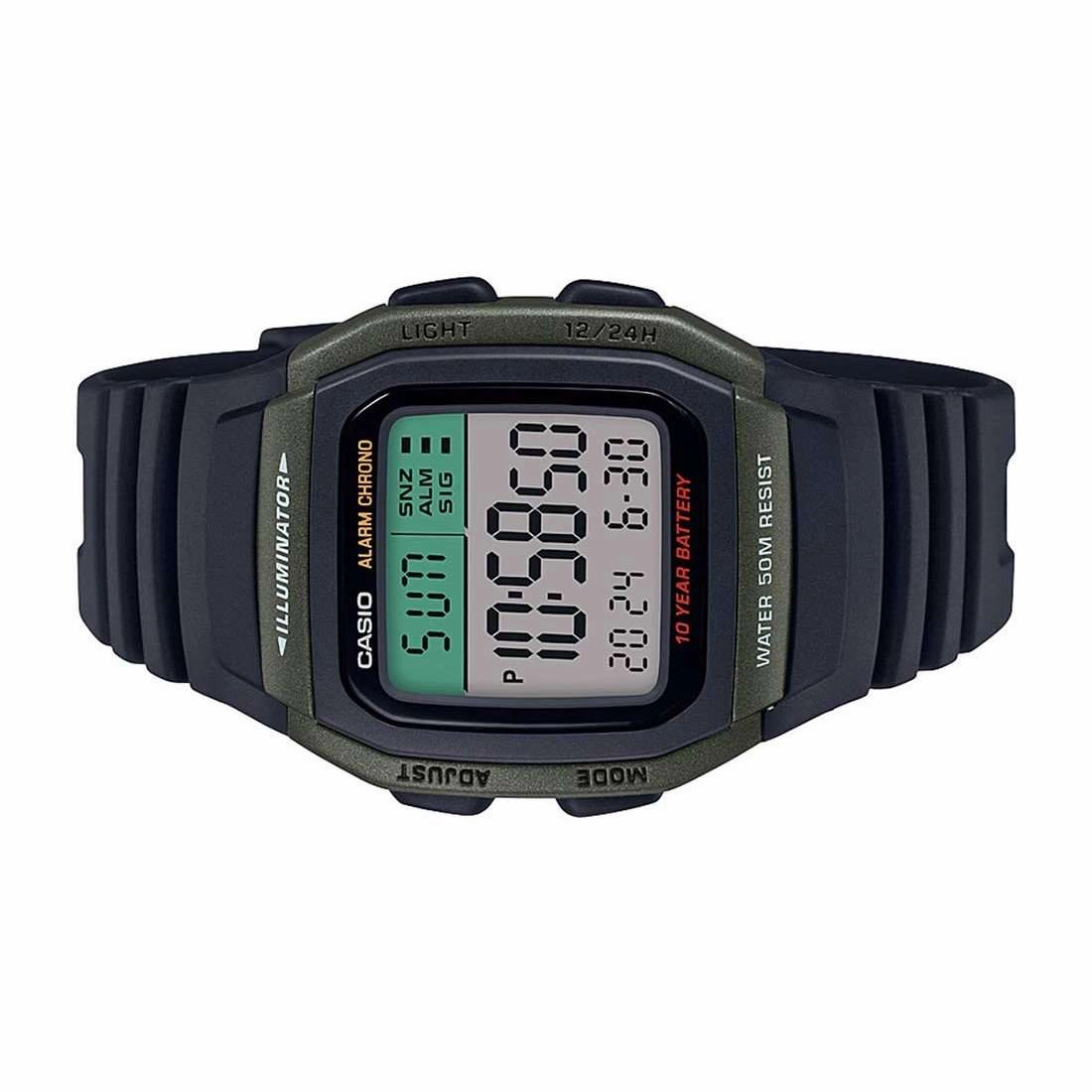 Casio W-96H-3AVDF Black Resin Watch for Men and Women
