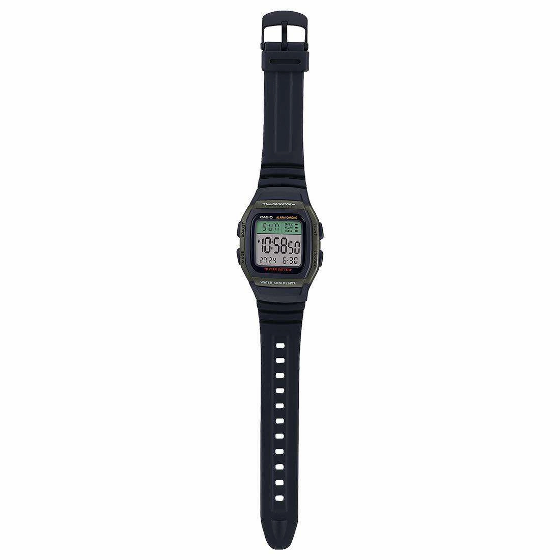 Casio W-96H-3AVDF Black Resin Watch for Men and Women