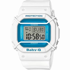 Casio Women's Watch - Baby-G Blue and Grey Digital Dial White Resin Strap | BGD501FS-7