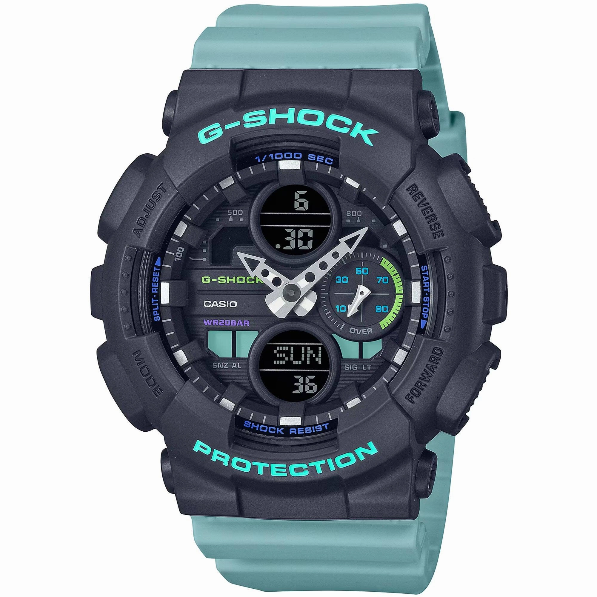 Casio Women's Watch - G-Shock Analog-Digital Dial Sky Blue Resin Strap | GMAS140-2A