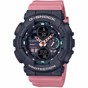 Casio Women's Watch - G-Shock Black and Pink Analog-Digital Dial Strap | GMAS140-4A