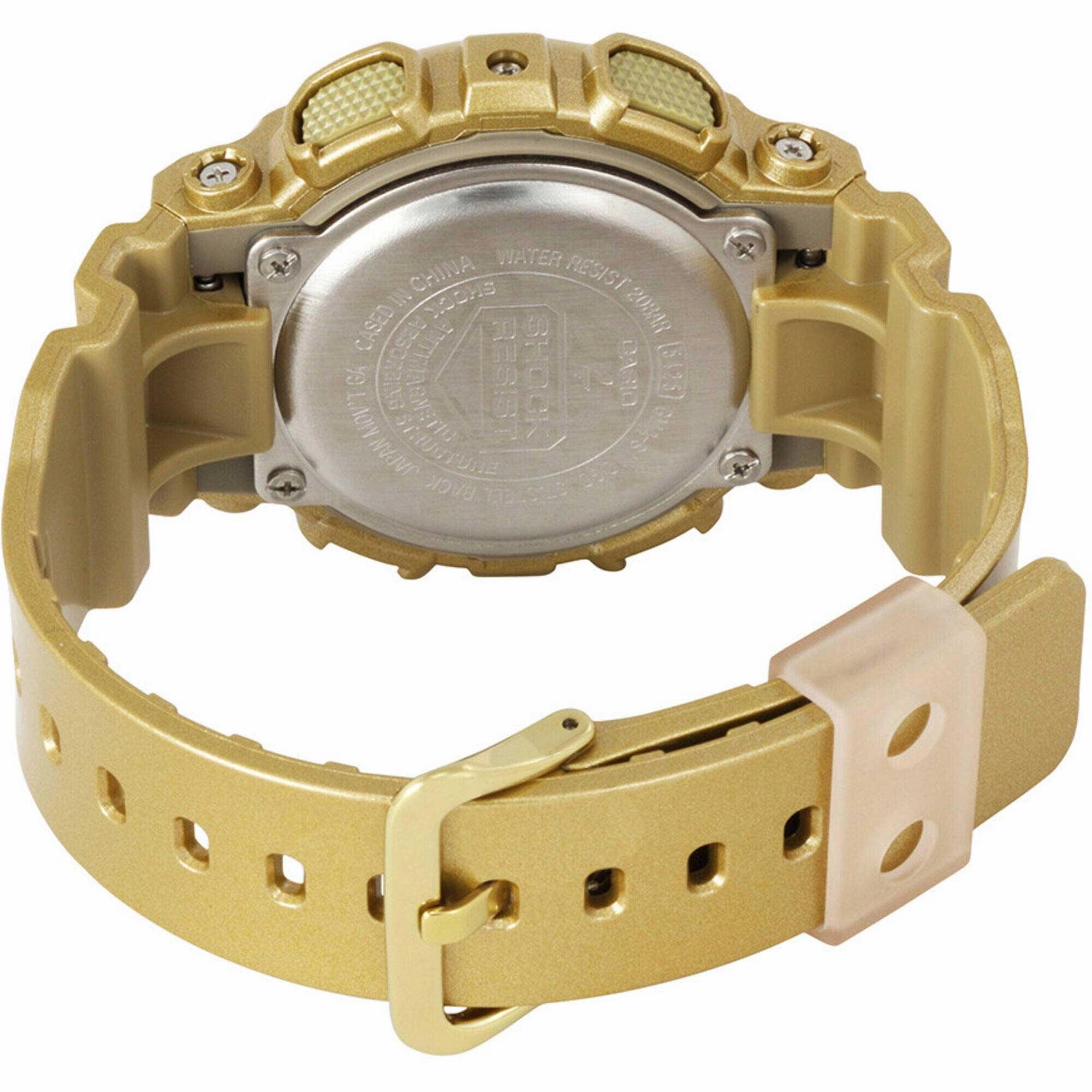 Casio Women's Watch - G-Shock Pink and Gold Ana-Digi Dial Strap | GMAS110GD-4A1CR