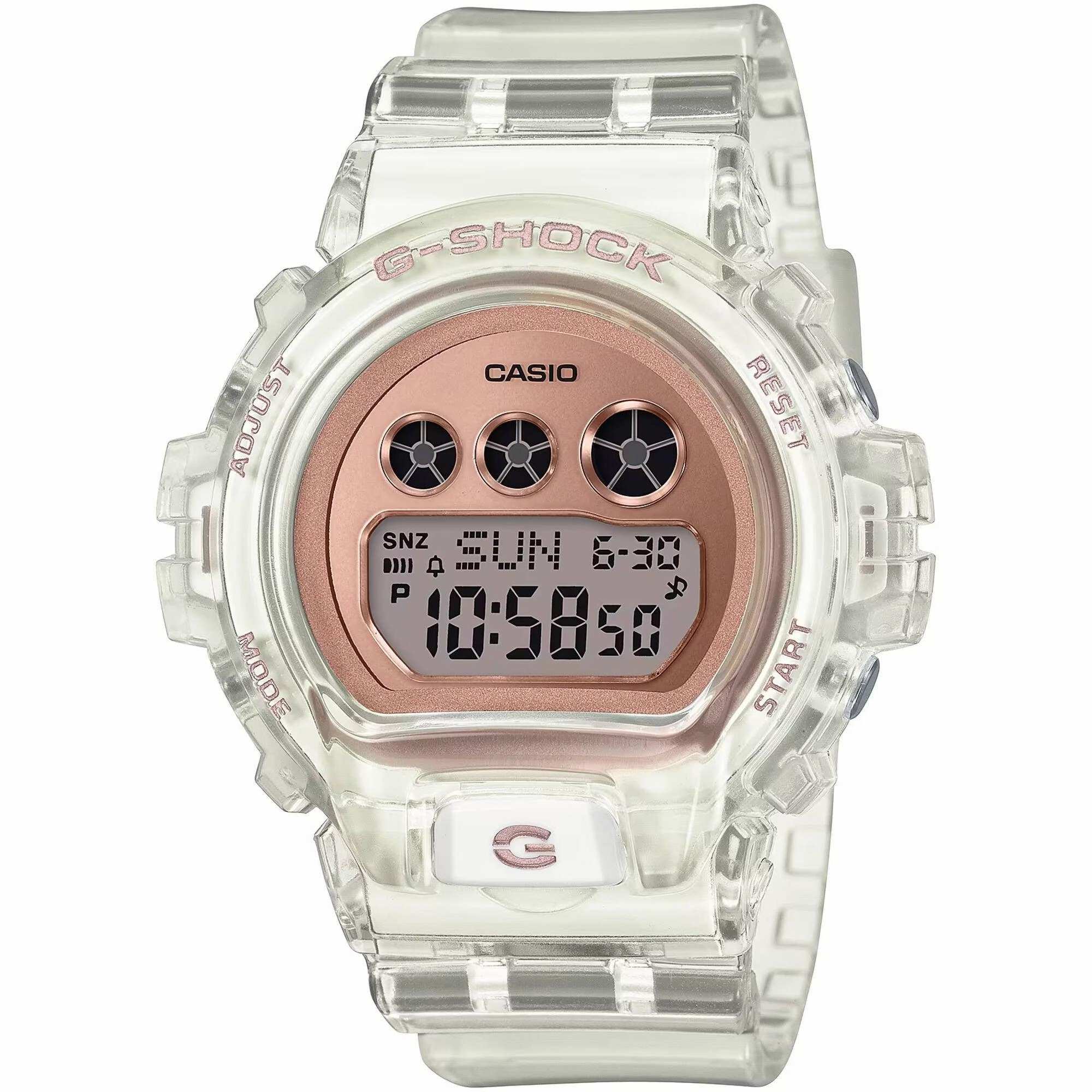 Casio Women's Watch - G-Shock Pink and Grey Ana-Digi Dial Resin Strap | GMDS6900SR-7