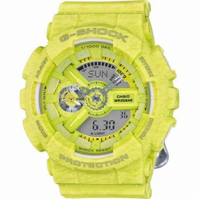 Casio Women's Watch - G-Shock Yellow and Grey Ana-Digi Dial Strap | GMAS110HT-9ACR