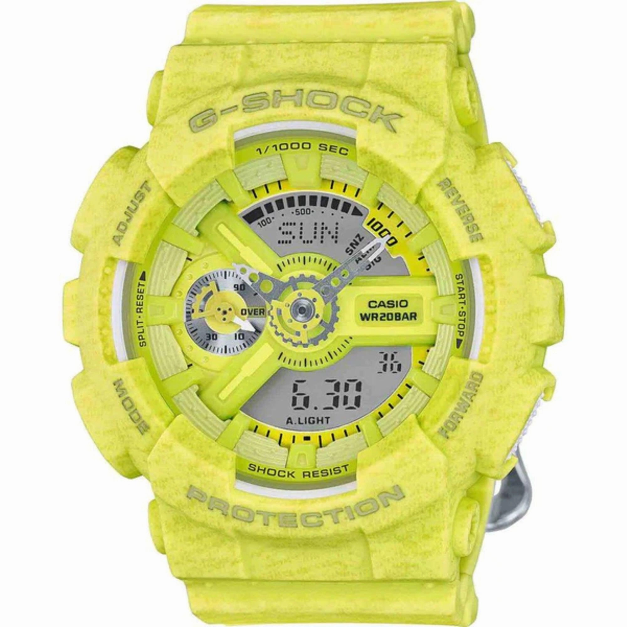 Casio Women's Watch - G-Shock Yellow and Grey Ana-Digi Dial Strap | GMAS110HT-9ACR