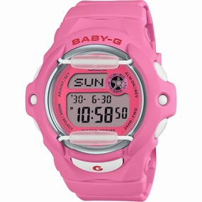 Casio Women's Watch Baby-G World Time Pink and Grey Digi Dial Strap BG-169CH-4CR