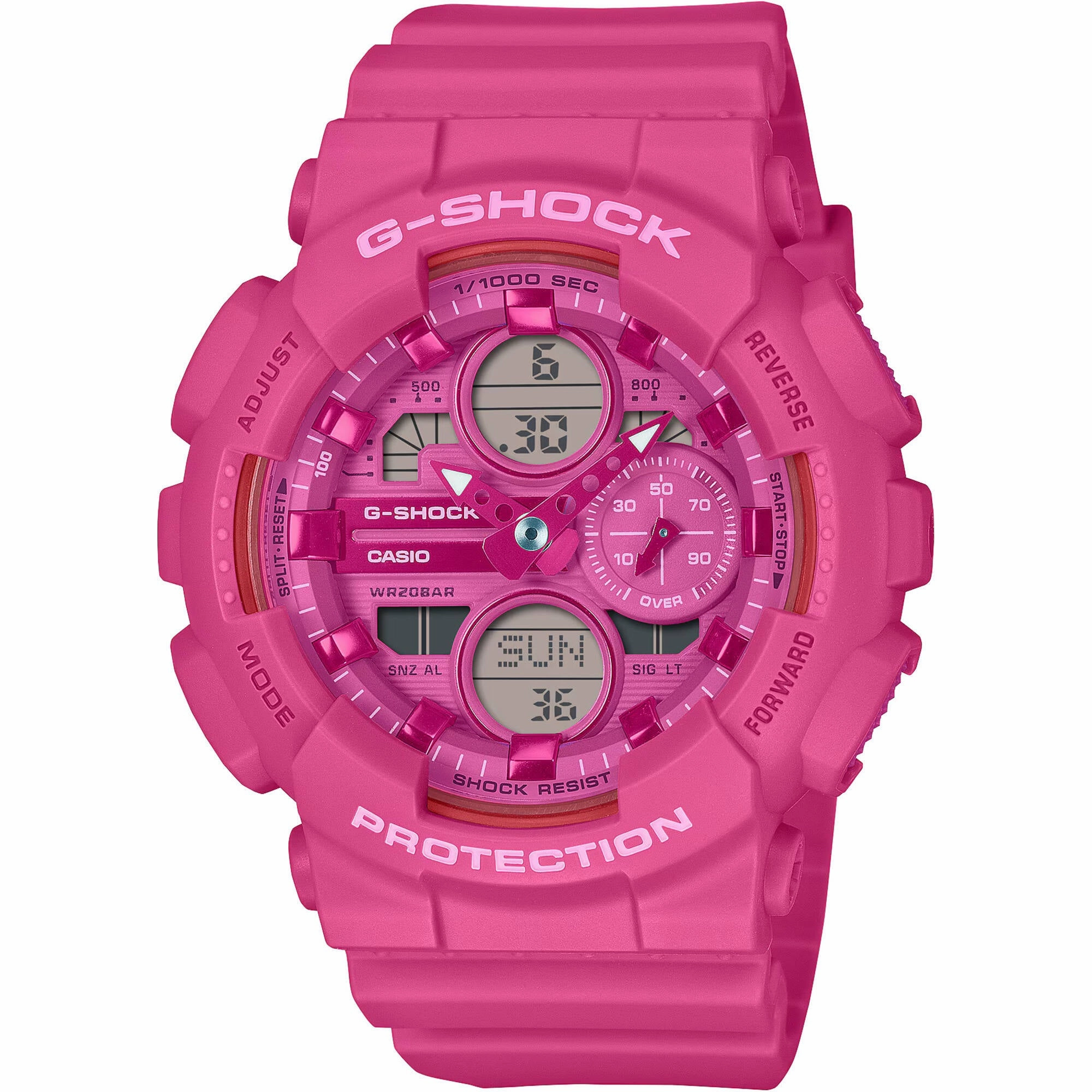Casio Women's Watch G-Shock Pink and Grey Ana-Digi Dial Strap GMA-S140PP-4ACR