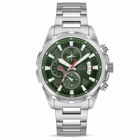 Cerruti 1881 Canazei Gents Green Dial Silver-Tone Stainless Steel Watch