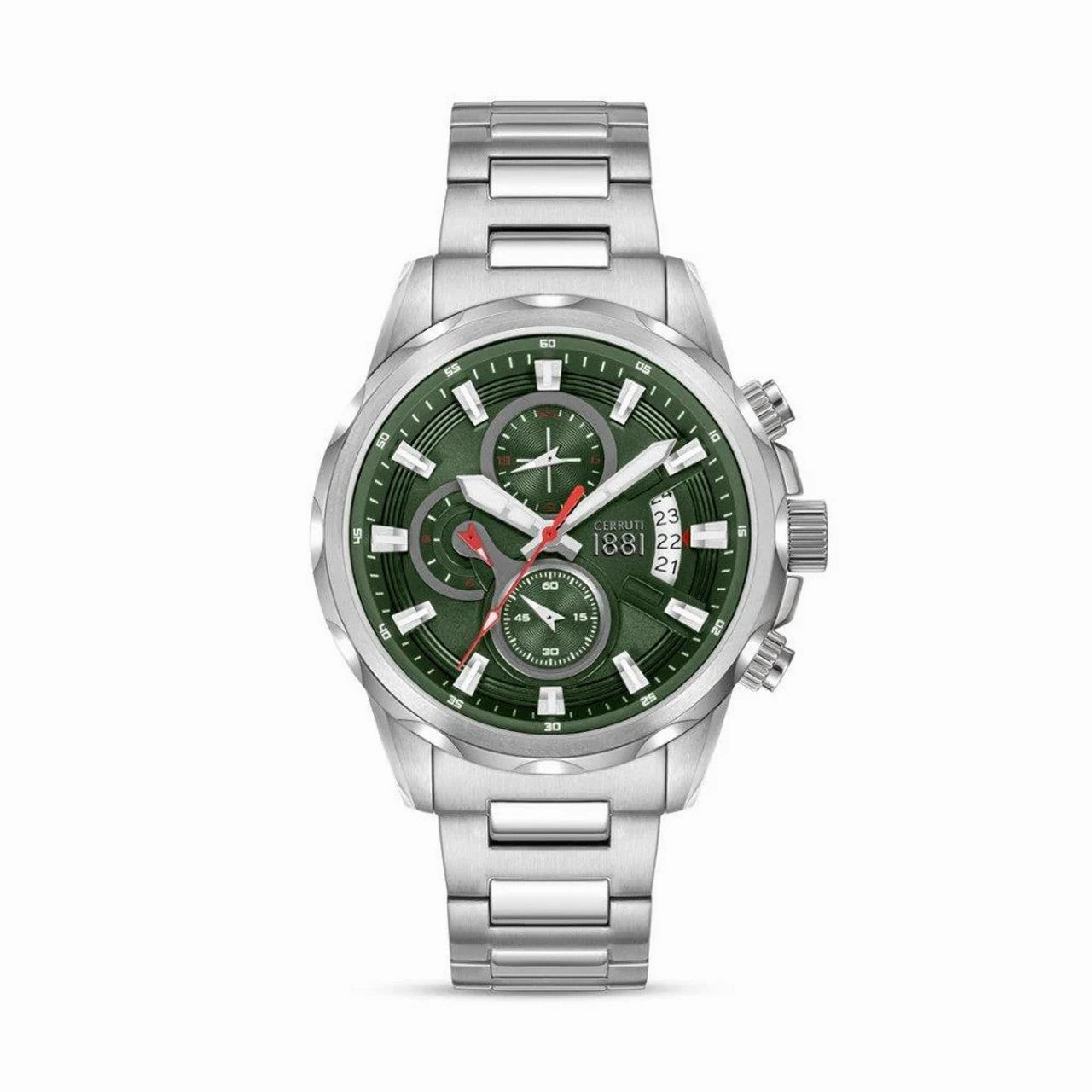 Cerruti 1881 Canazei Gents Green Dial Silver-Tone Stainless Steel Watch
