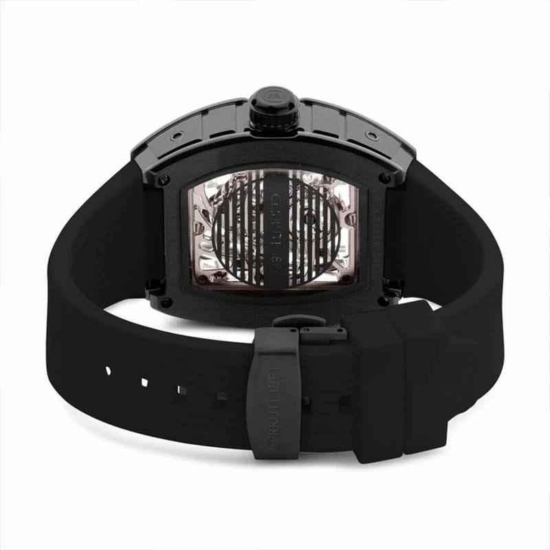 Cerruti 1881 Ovaro Men's Black Silicon Strap Watch