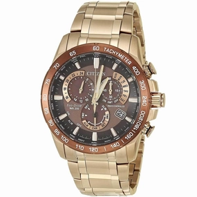 Citizen Men's Chronograph Watch - PCAT Eco Drive Rose Gold Bracelet | CB5896-54X