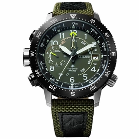 Citizen Men's Left Hand Watch - Promaster Chrono Green and Black Strap | BN4048-14X