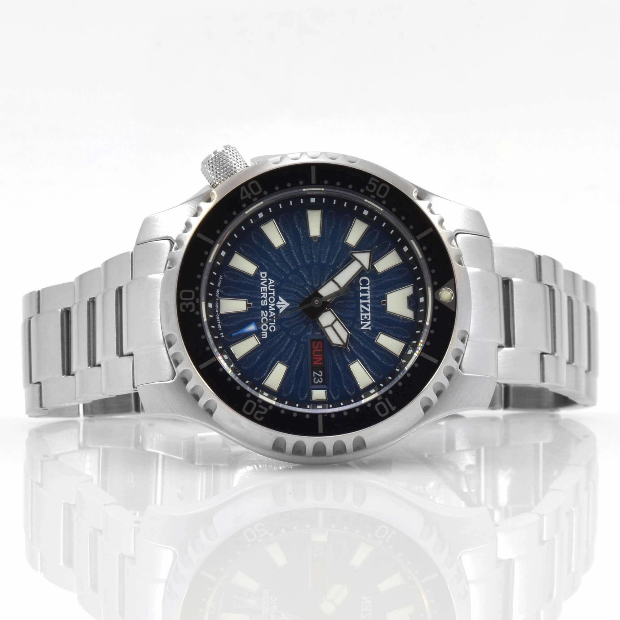Citizen Men's Watch - Promaster Date Display Blue Dial Silver Bracelet | NY0136-52L
