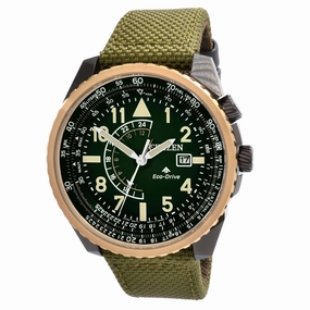 Citizen Men's Watch - Promaster Sky Eco-Drive Black Dial Green Strap | BJ7136-00E