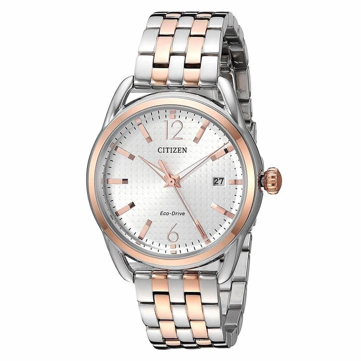 Citizen Women's Bracelet Watch - LTR Silver Dial Two Tone Steel | FE6086-74A