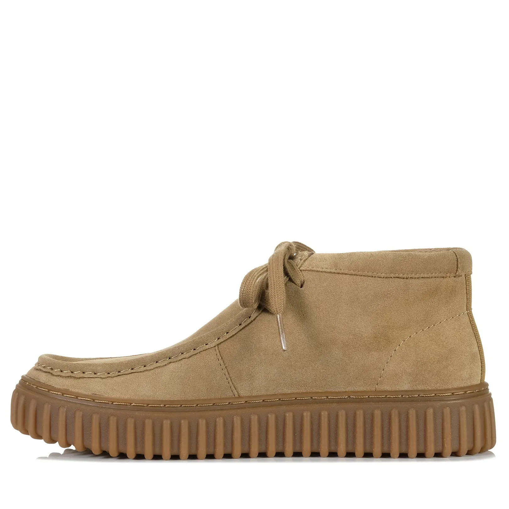 Clarks Torhill Hi Dark Sand Suede Shoes_Clarks