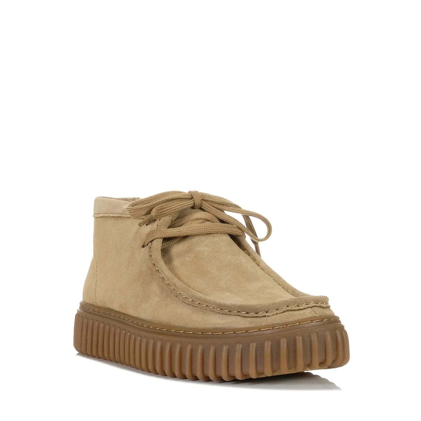 Clarks Torhill Hi Dark Sand Suede Shoes_Clarks