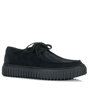 Clarks Torhill Lo Black Suede Shoes_Clarks