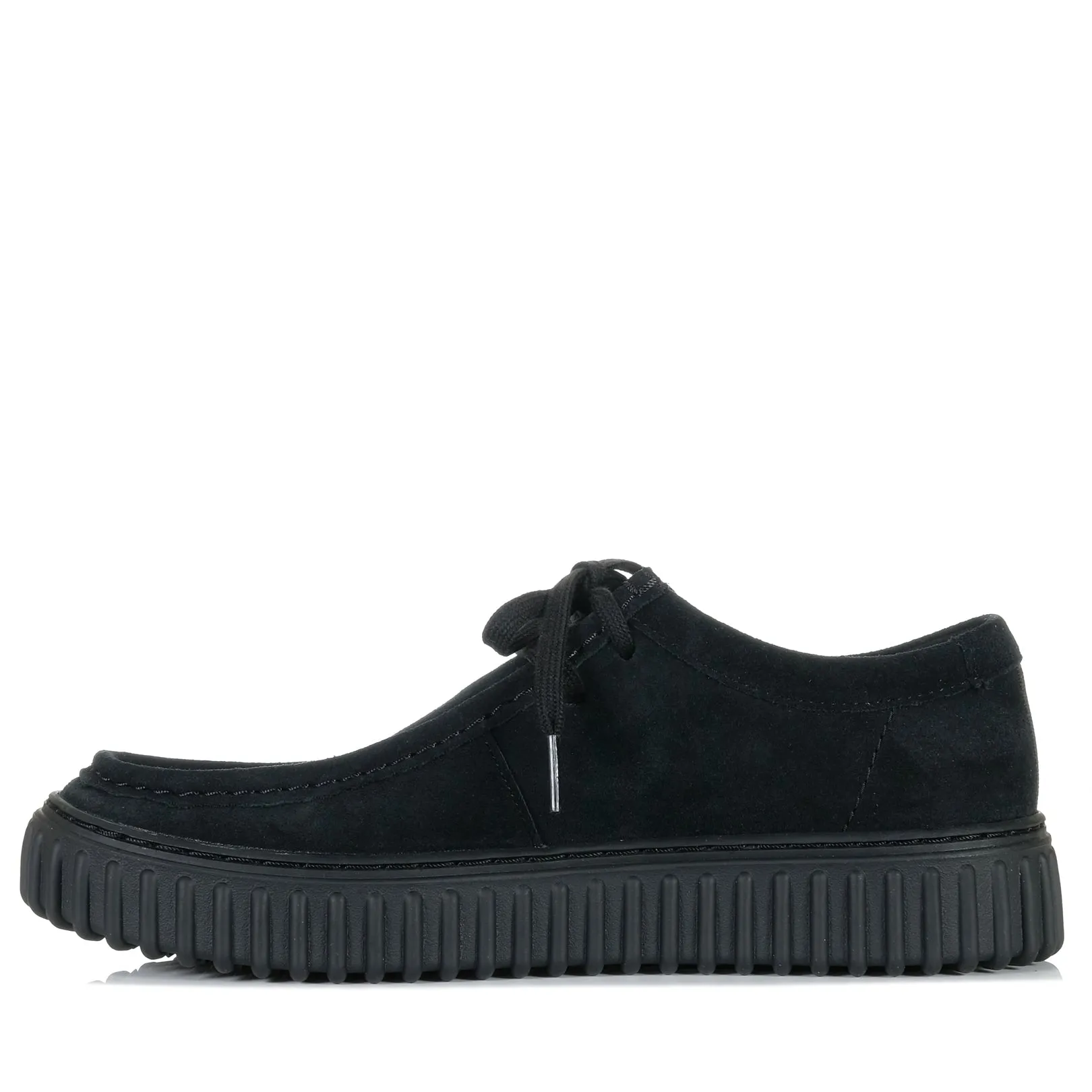 Clarks Torhill Lo Black Suede Shoes_Clarks