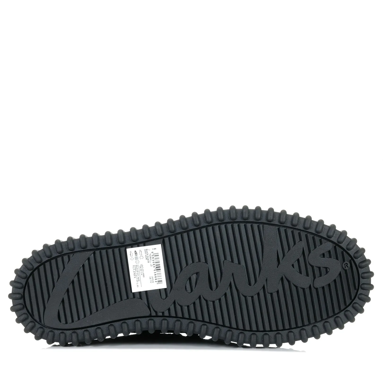 Clarks Torhill Lo Black Suede Shoes_Clarks