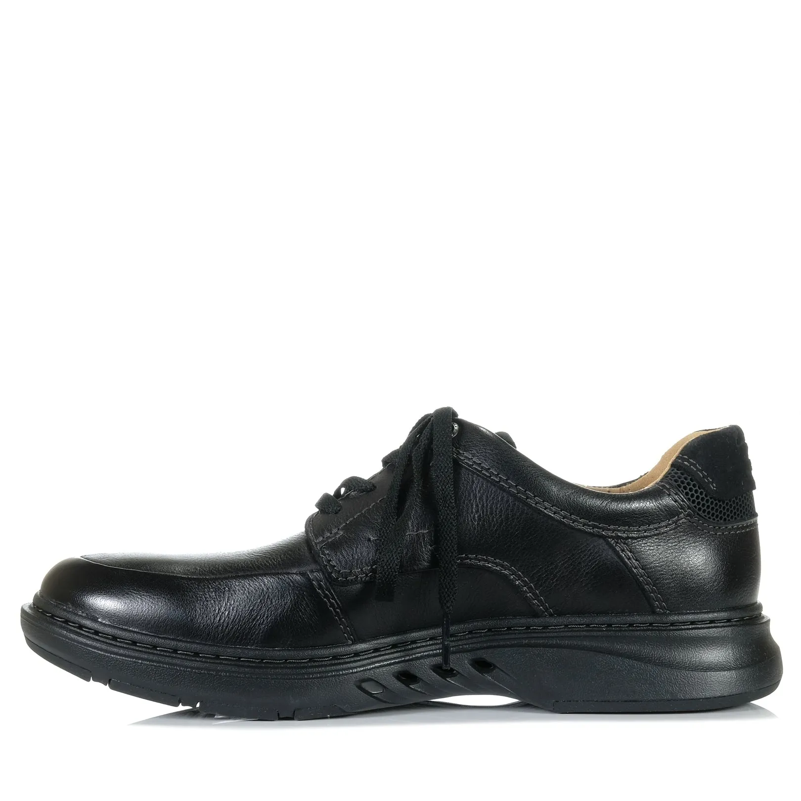 Clarks Un Briley Lace Black Leather Shoes_Clarks