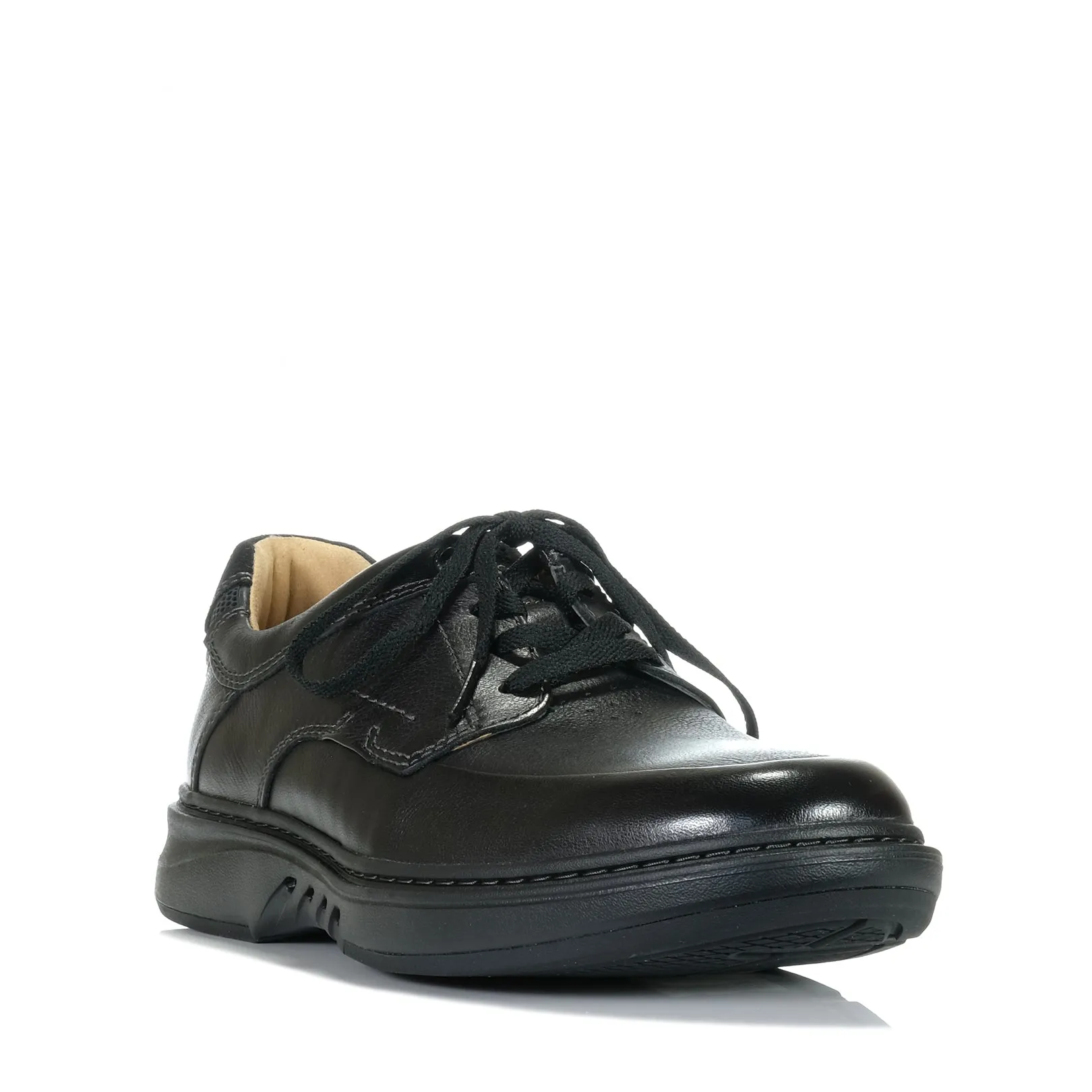 Clarks Un Briley Lace Black Leather Shoes_Clarks