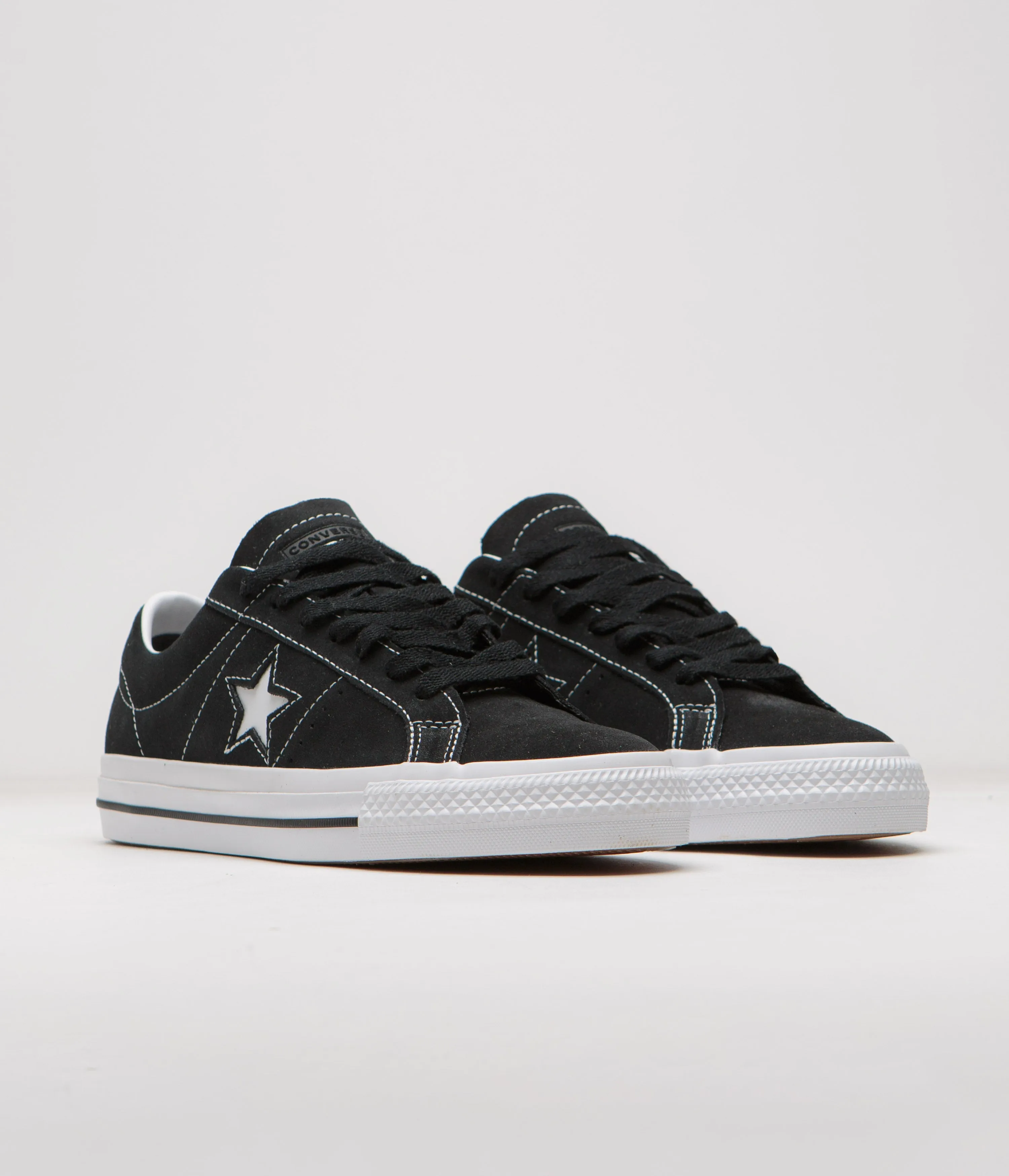 Converse Cons One Star Pro Suede Ox Shoes - Black / Black / White Converse Shoes