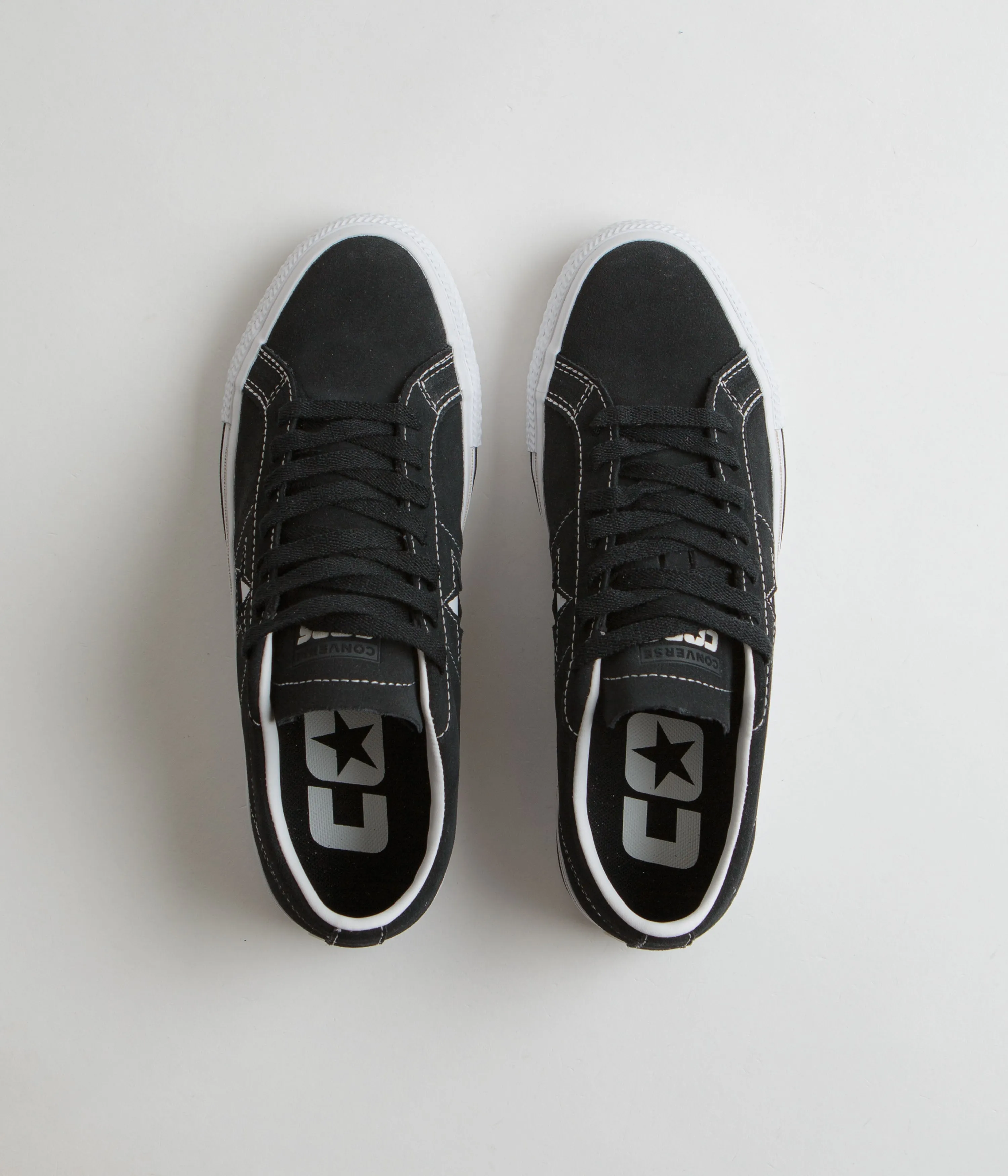 Converse Cons One Star Pro Suede Ox Shoes - Black / Black / White Converse Shoes