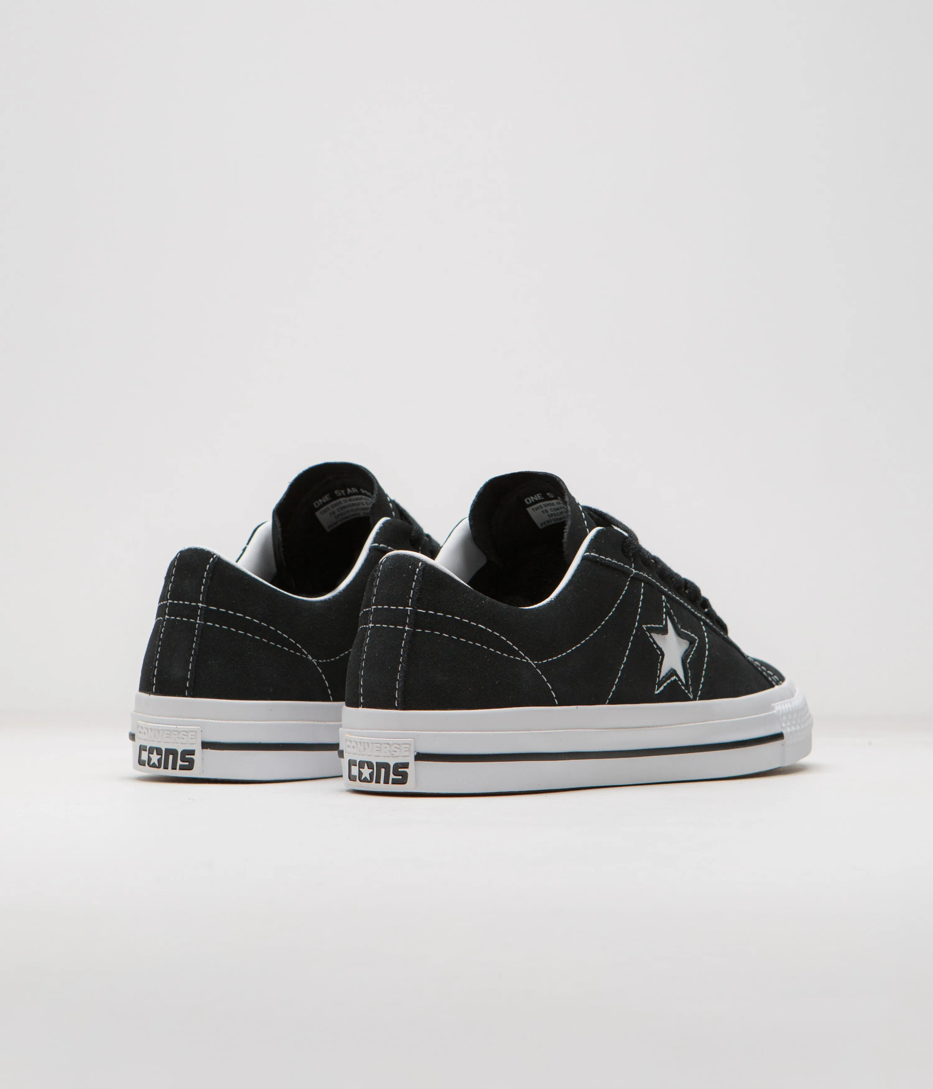 Converse Cons One Star Pro Suede Ox Shoes - Black / Black / White Converse Shoes