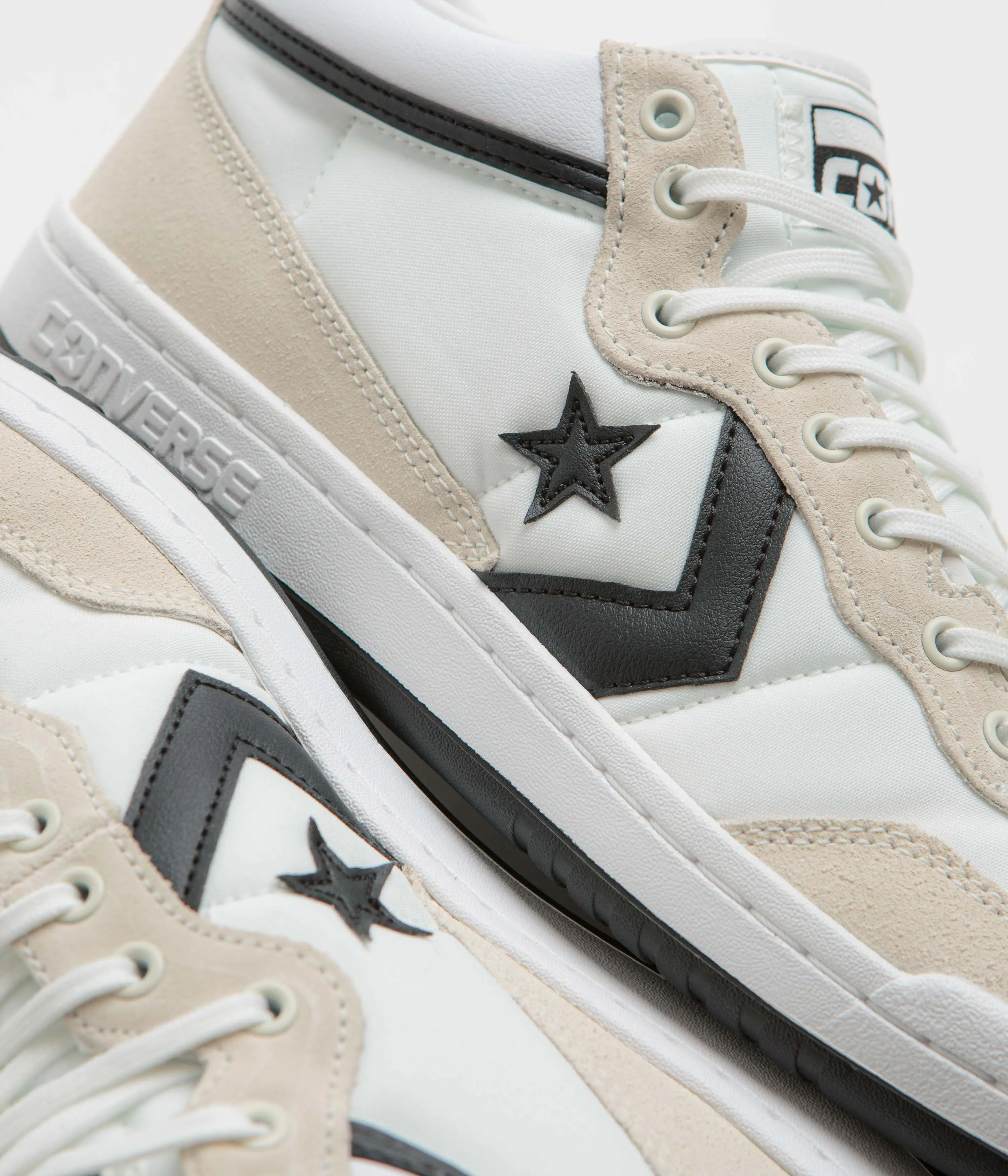 Converse Fastbreak Pro Mid Shoes - White / Black / Egret Converse Shoes
