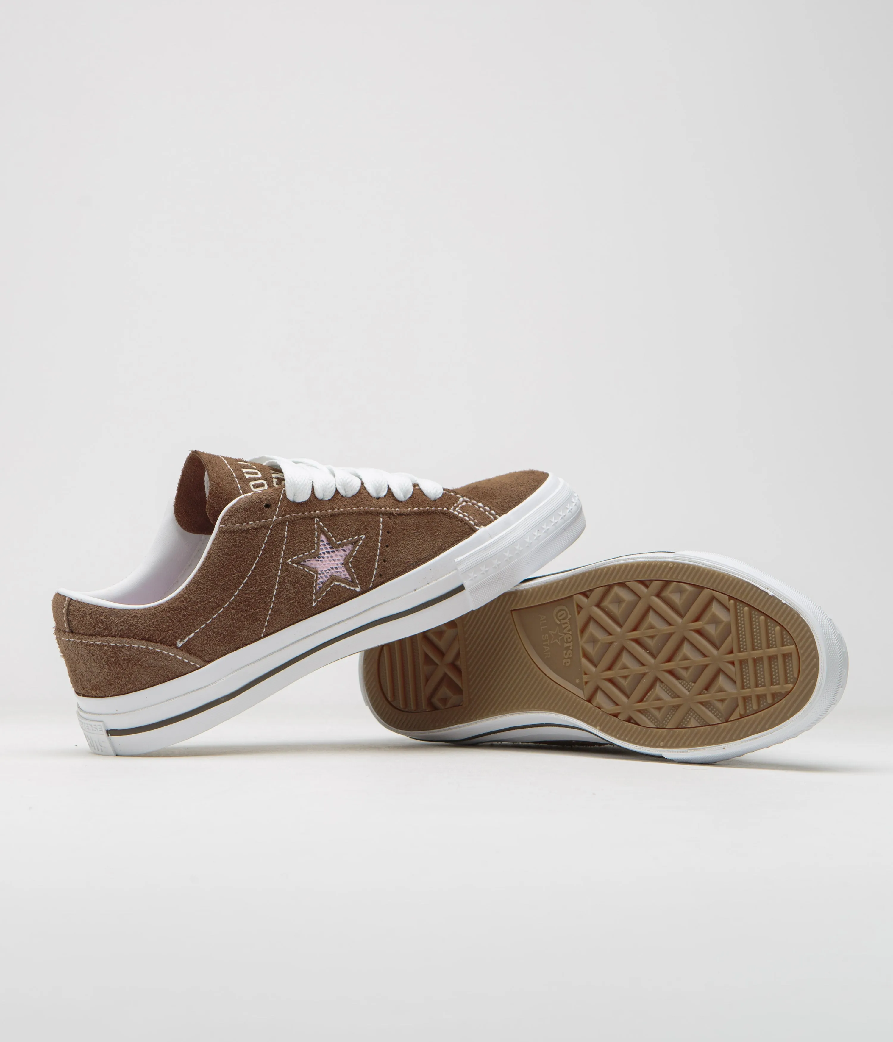 Converse x Quartersnacks One Star Pro Ox Shoes - Dark Clove / White / Cherry Converse Shoes