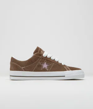 Converse x Quartersnacks One Star Pro Ox Shoes - Dark Clove / White / Cherry Converse Shoes