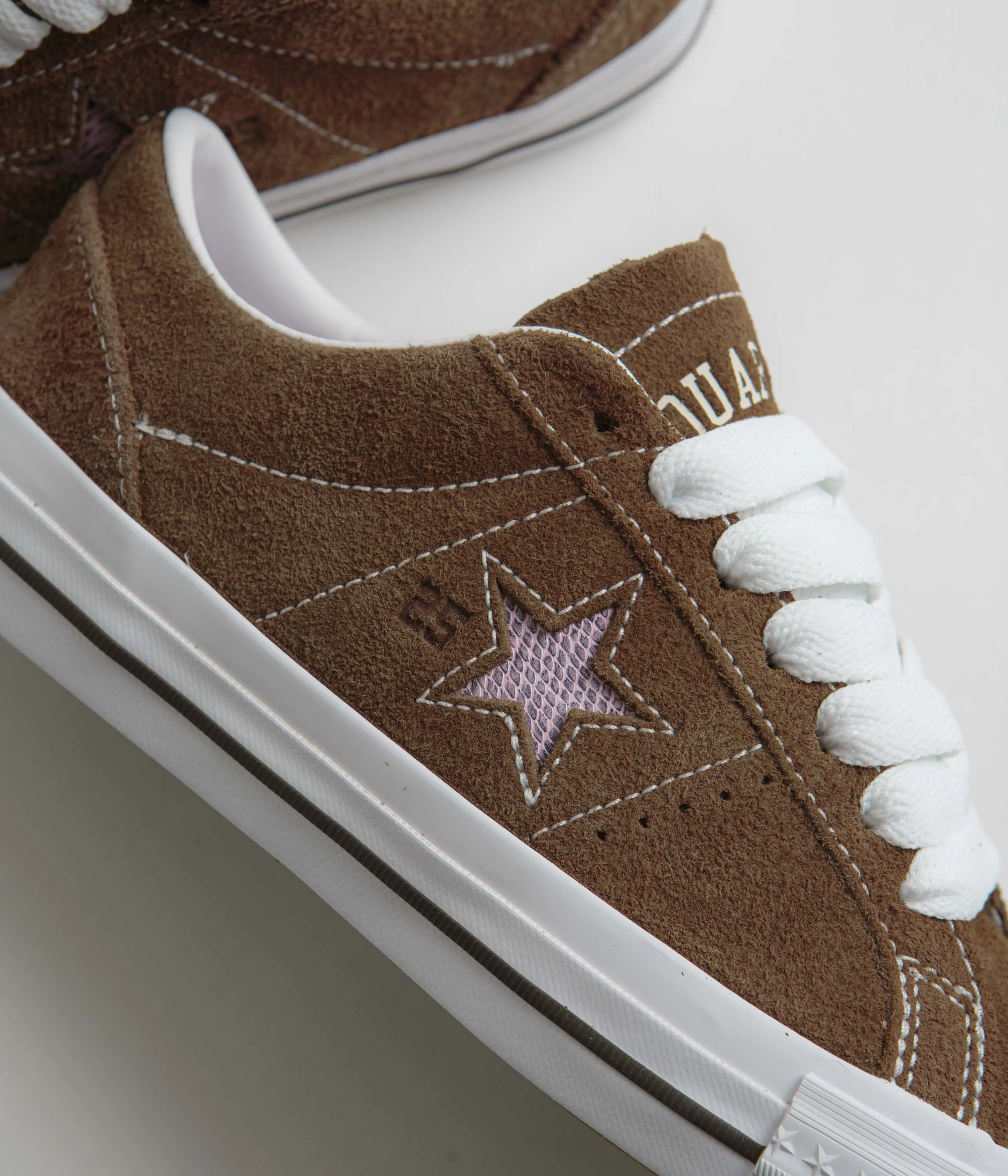 Converse x Quartersnacks One Star Pro Ox Shoes - Dark Clove / White / Cherry Converse Shoes