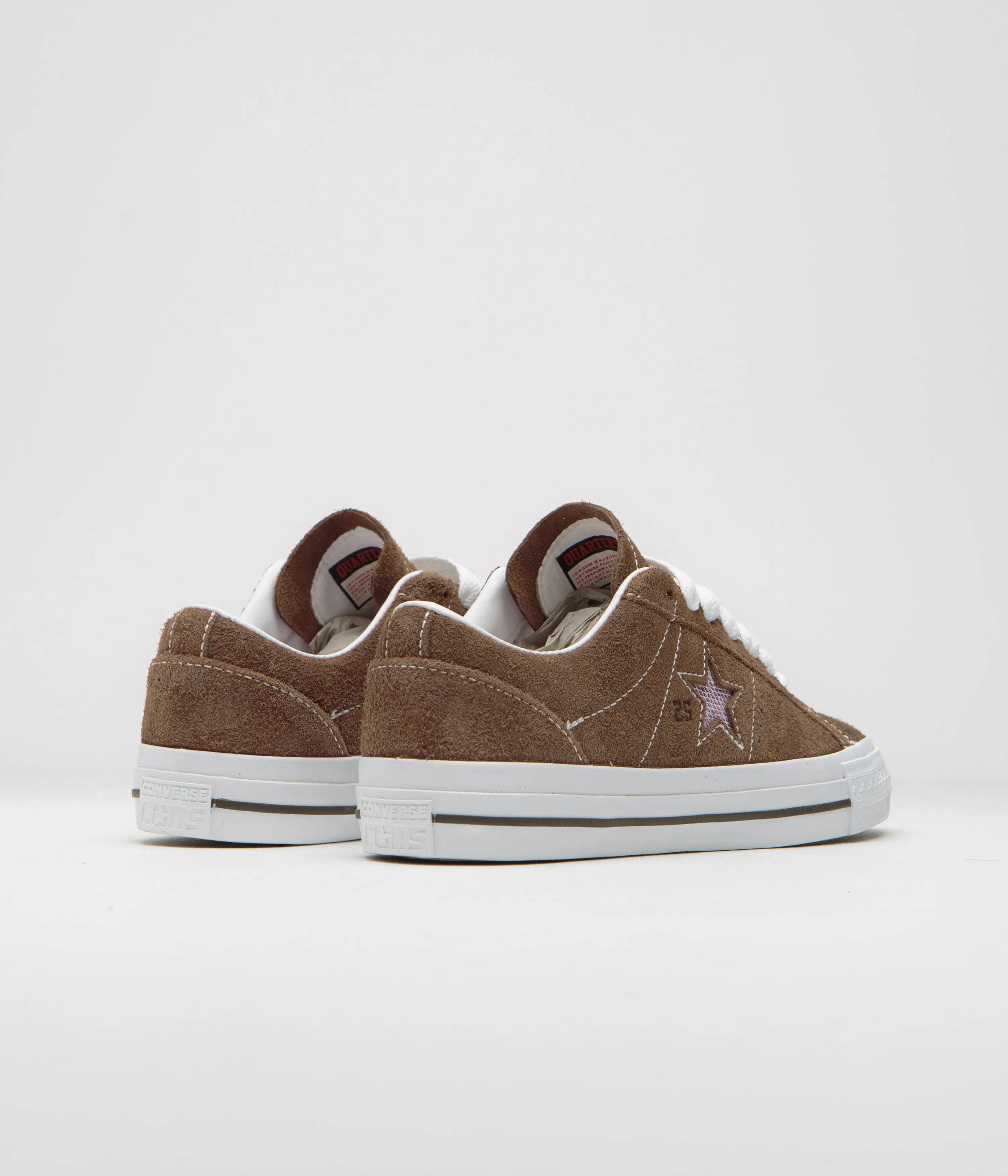 Converse x Quartersnacks One Star Pro Ox Shoes - Dark Clove / White / Cherry Converse Shoes