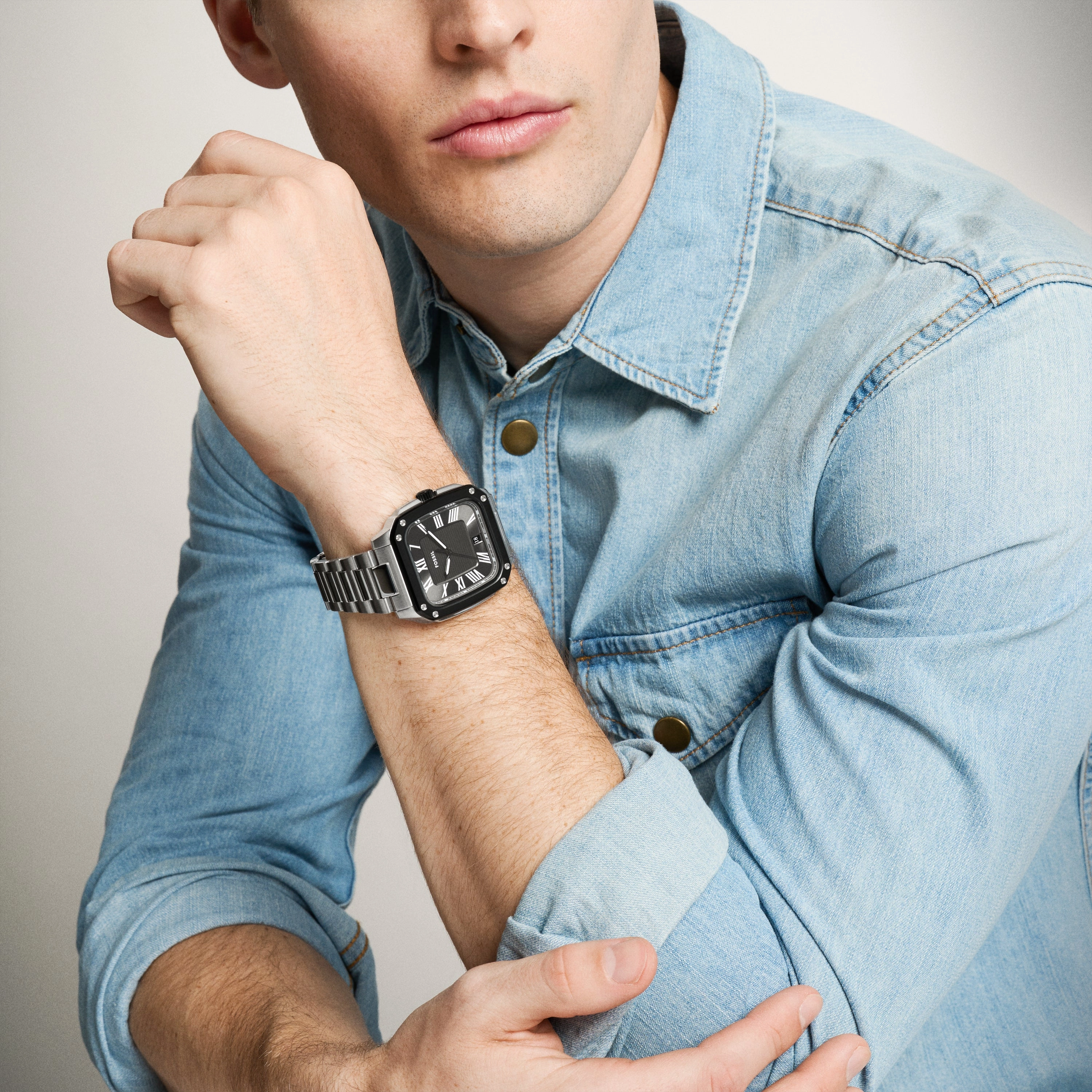 Crosby Three-Hand Date Stainless Steel Watch