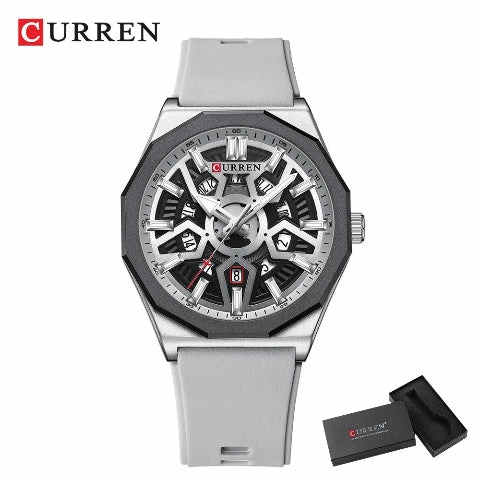 Curren Luxury Waterproof Silicone Band Quartz Watch (Dial 4.4cm) - CUR231