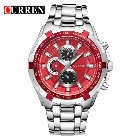 Curren Men's Black Stainless Steel Chronograph with Copper Accents (Black 5cm Dial) - CUR106