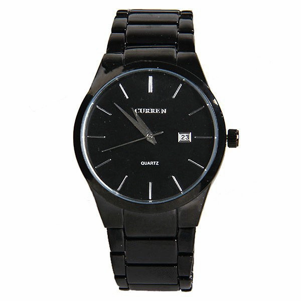Curren Men's Black Stainless Steel Watch (Black 4.4cm Dial) - CUR013