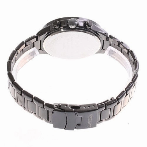 Curren Men's Black Stainless Steel Waterproof Chronograph (Black 4.2cm Dial) - CUR088