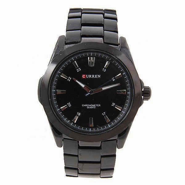 Curren Men's Black Stainless Steel Waterproof Watch (Black 5.2cm Dial) - CUR093