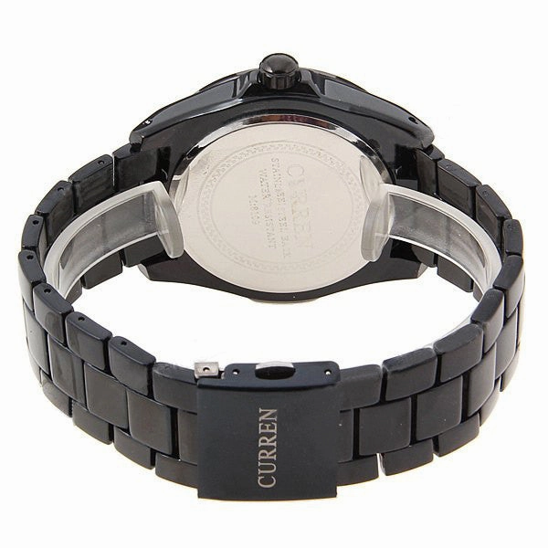 Curren Men's Black Stainless Steel Waterproof Watch (Black 5.2cm Dial) - CUR093